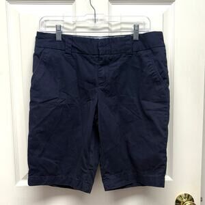 Tommy Hilfiger Shorts 100% Cotton Navy Blue High Waist Chinos, Women's Size 8